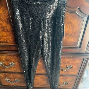 Tipsy Elves Black High-Waisted Sequin Leggings